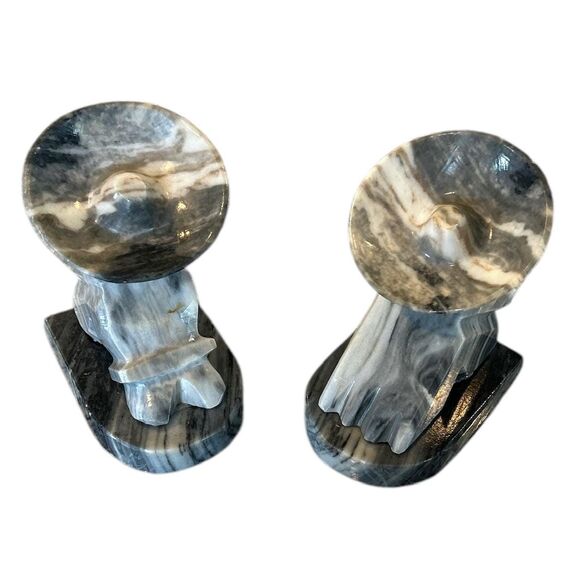 Vintage Hand Carved Onyx Stone Mexican Art Bookends - Picture 4 of 7